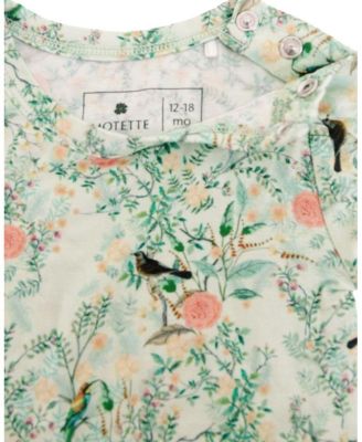 Girls' Sage Blossom Bamboo Twirl Dress with Bodysuit - Baby