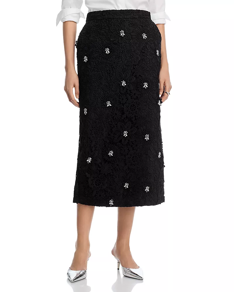 Essentiel Antwerp Embellished Lace Pencil Skirt