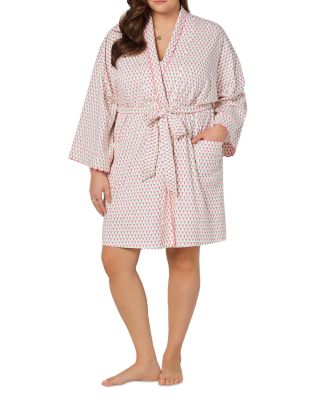 Blossom Geo Banded Collar Stretch Jersey Robe
