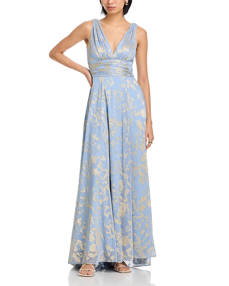 Aqua Crinkle Foil Dress - Exclusive