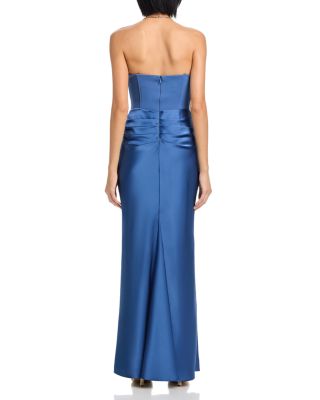 Long Scuba Strapless Gown - Exclusive