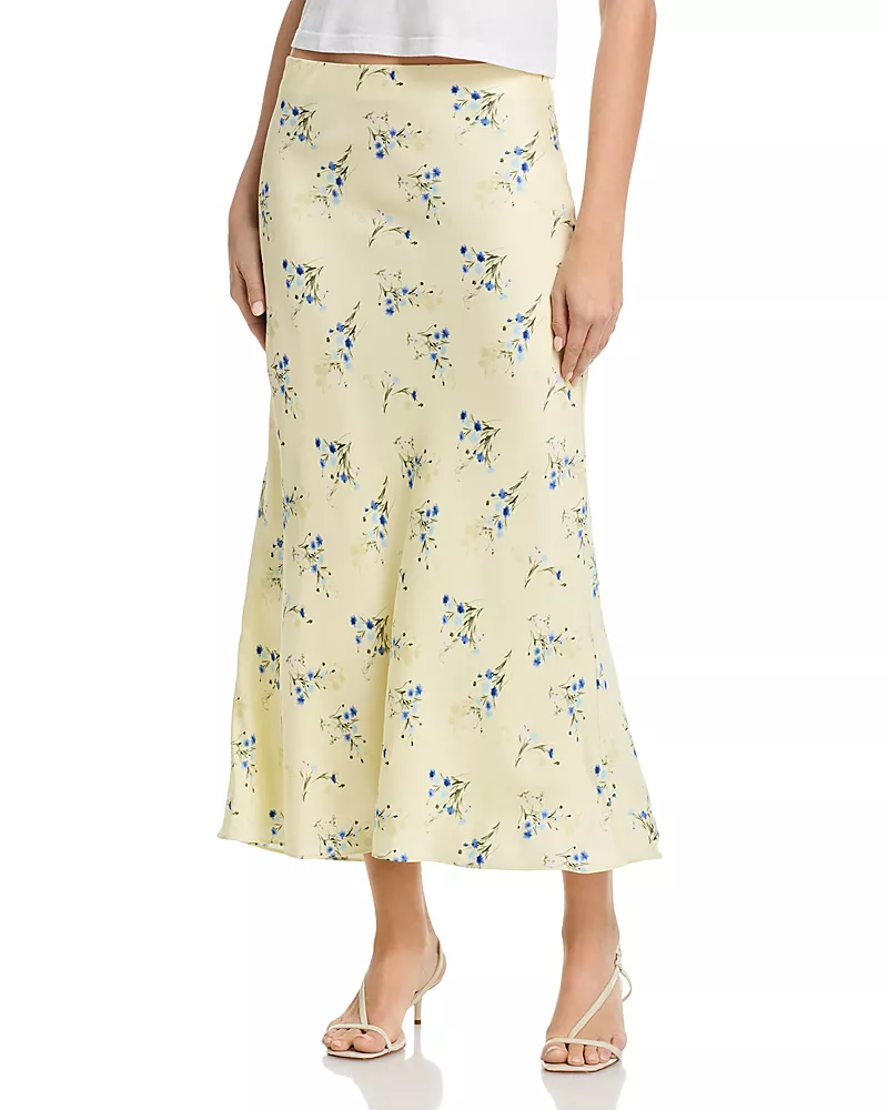 French Connection Harper Fleur Bias Midi Skirt