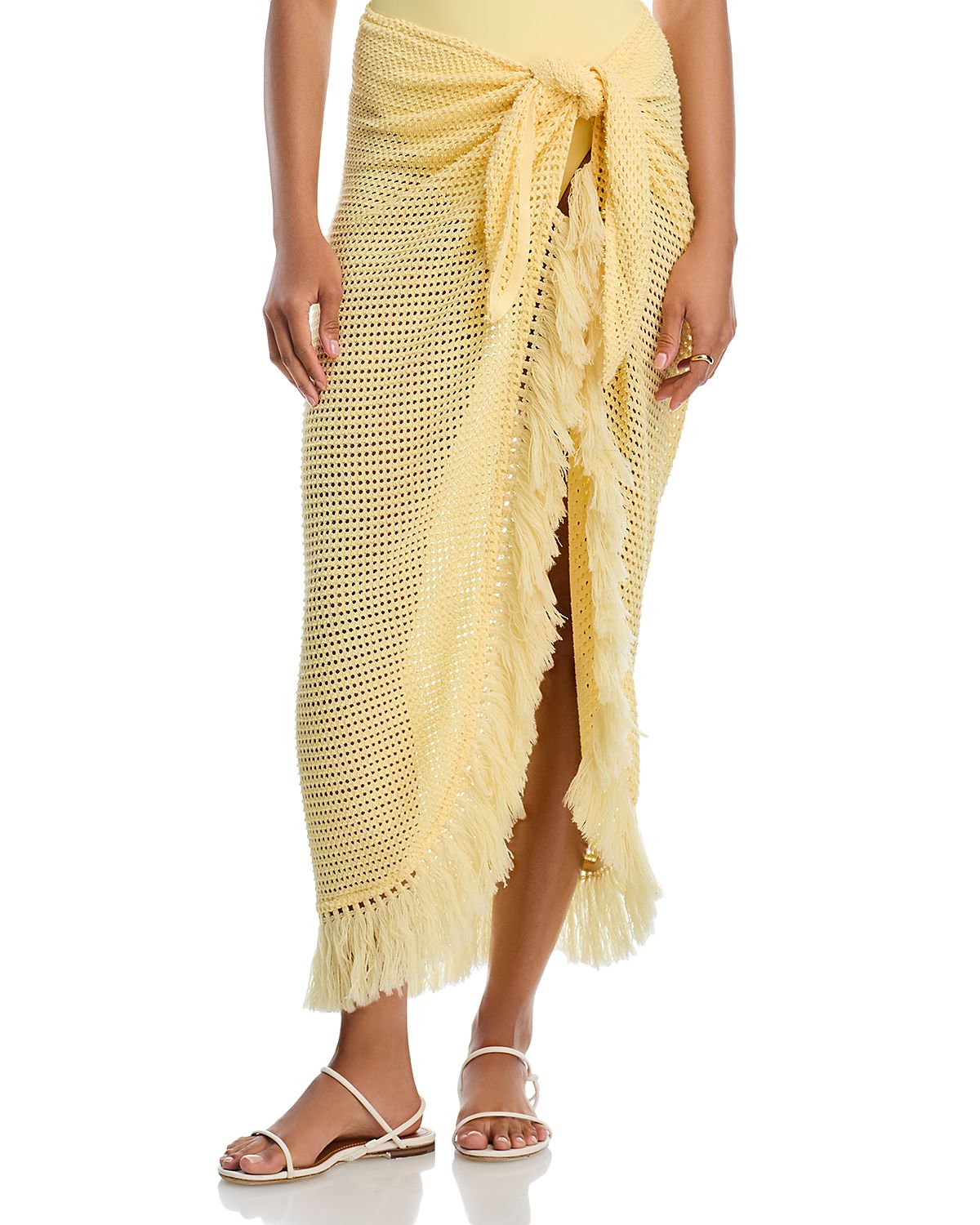 Simkhai Katerina Knit Wrap Midi Skirt Swim Cover-Up