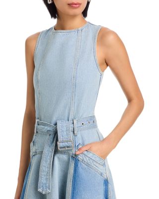 Ghost Pocket Belted Sleeveless Midi Dress