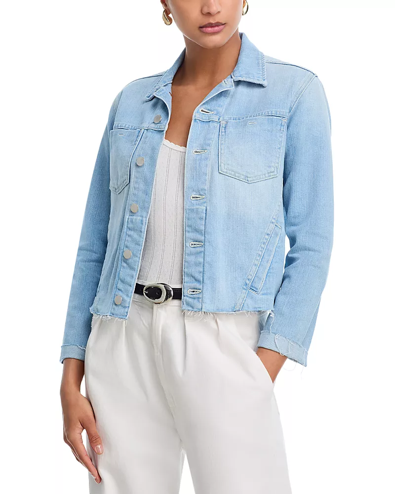 L'Agence Janelle Slim-Fit Raw Denim Jacket