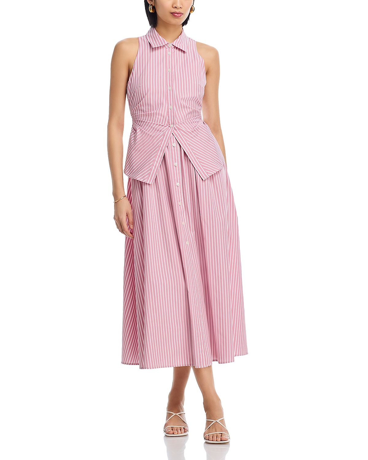 Tanya Taylor Hannah Striped Tie Back Dress