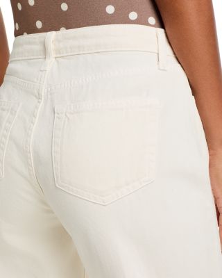 Wanda High Rise Crop Wide Leg Jeans in Light Ecru