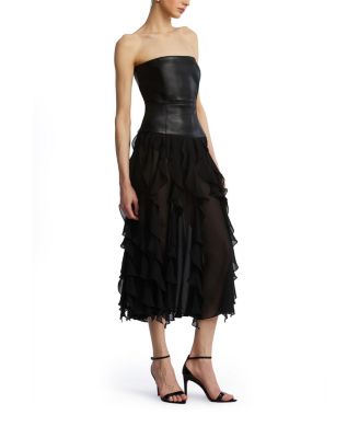Leather Chiffon Dress