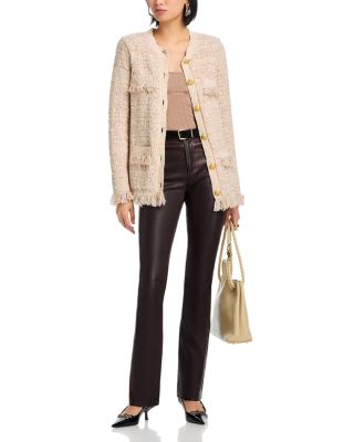 L'AGENCE Kastoria Fringe Trim Cardigan Sweater | Bloomingdale's Women