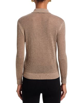 Carine Pointelle Collared Sweater
