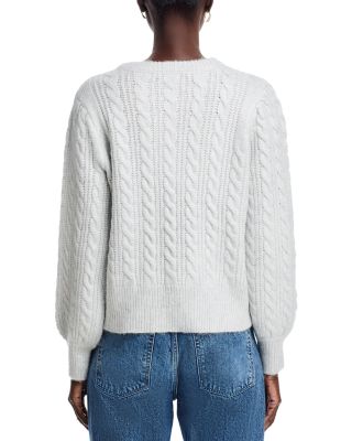 Quarter Placket Cable Knit Sweater