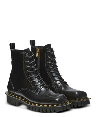 Balmain Women's Glazed Leather Army Boots
