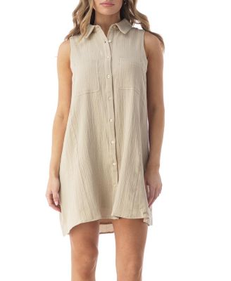Hugo Relaxed Button Front Shirt Dress