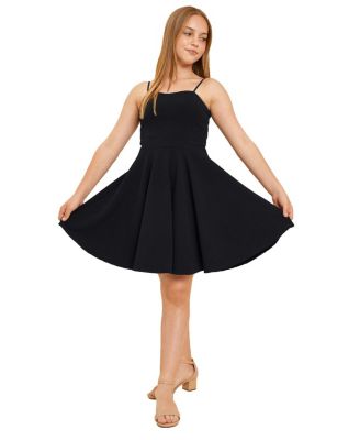  Girls' Fit and Flare Stretch Dress in Longer Length - Big Kid