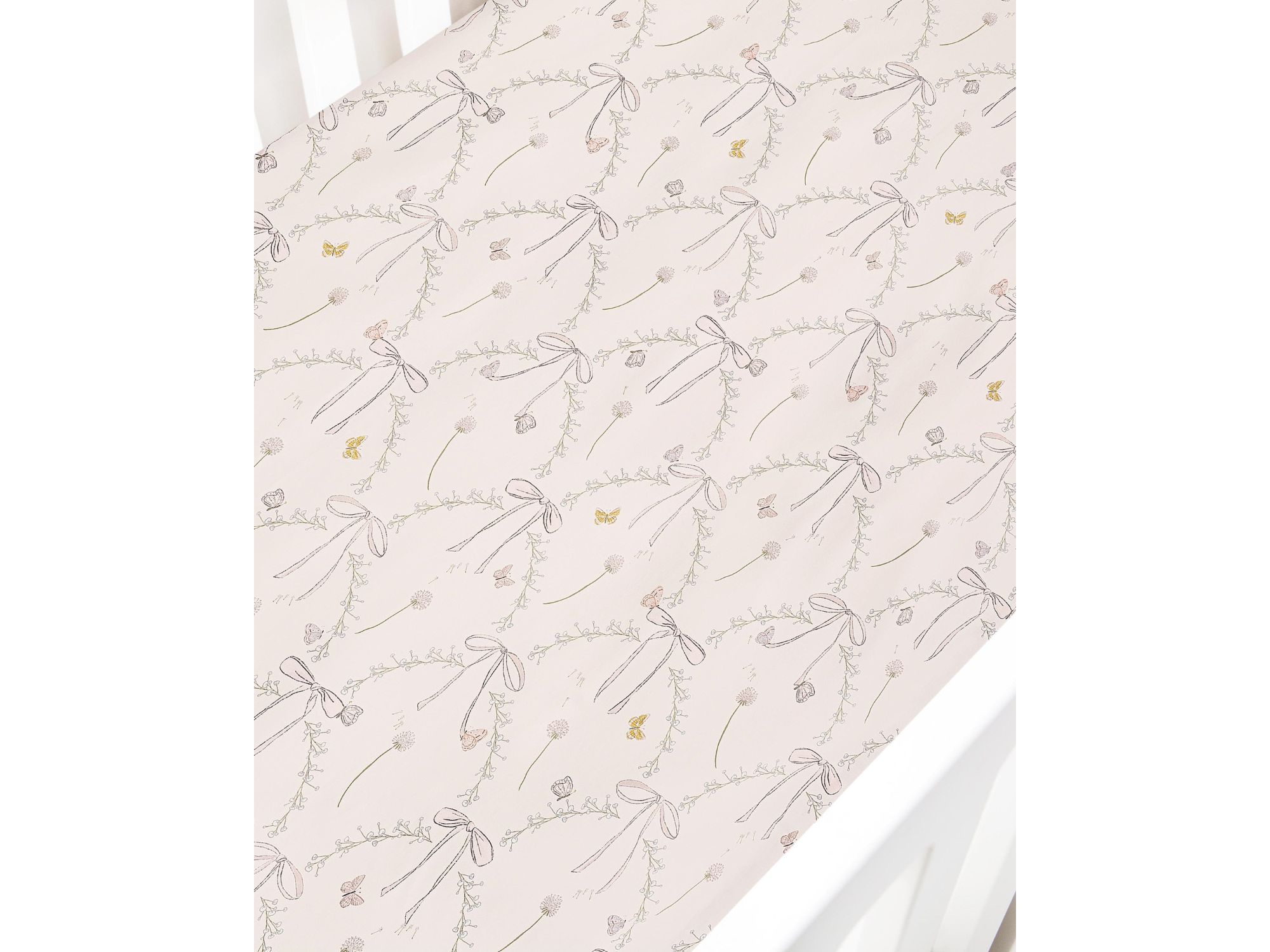 Bows & Butterfly Kisses Crib Sheet — Image 3