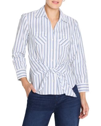 NIC+ZOE Striped Iconic Tie Front Top | Bloomingdale's