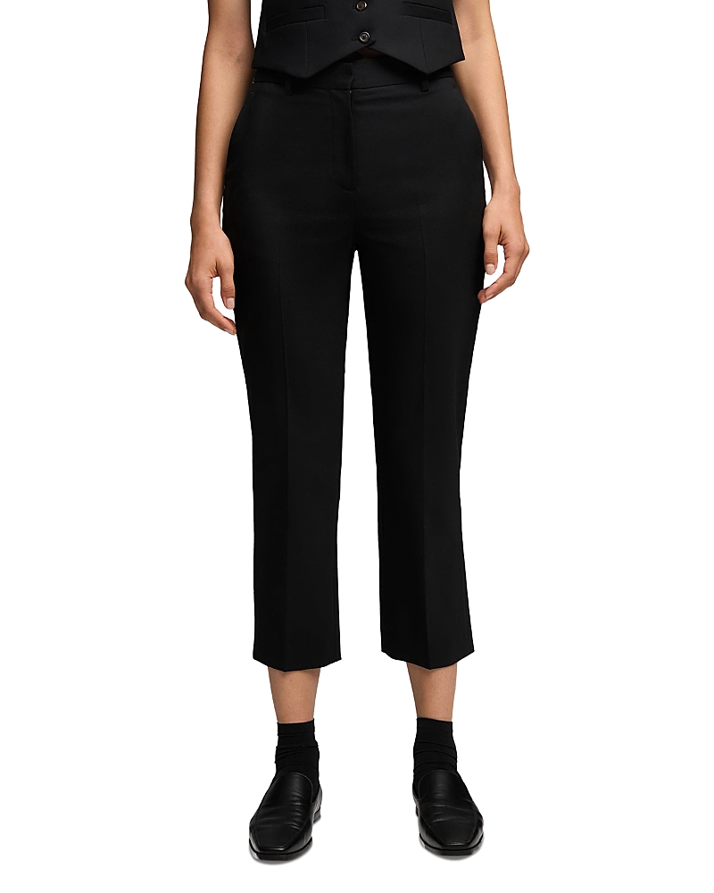 Argent Cropped Straight Pants
