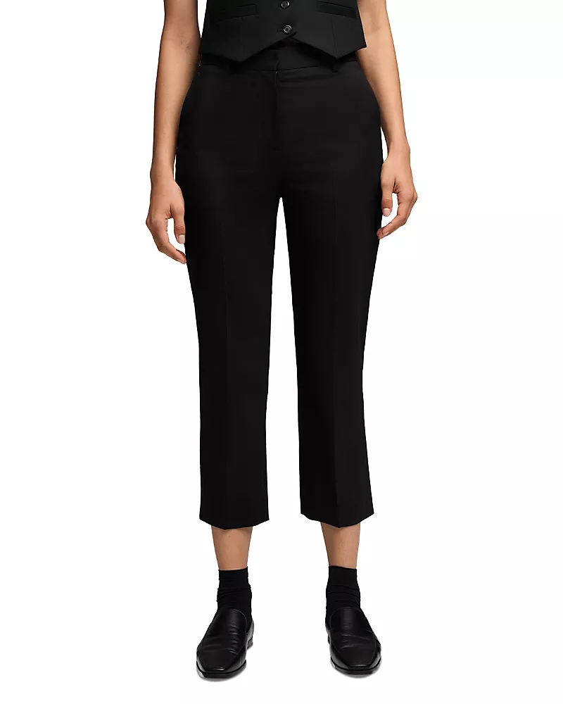 Argent Cropped Straight Pants