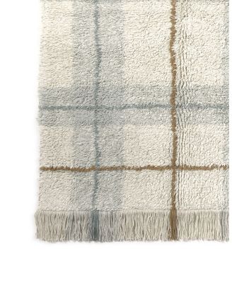 Lorena Canals Wouf Wouf Washable Rug Tartan Blue Sage 4'7"x6'3" Area Rug