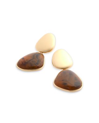 Tiger Eye Look Resin Tiered Drop Earrings