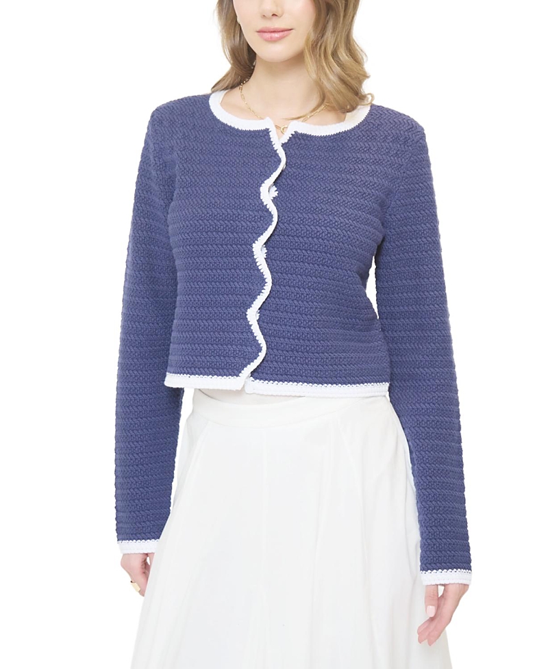 Central Park West Women's Wren Scallop Crochet Cardigan