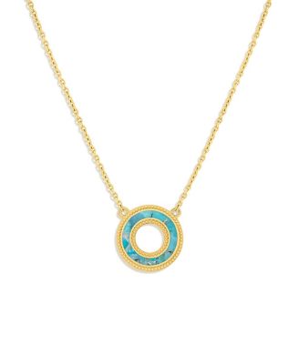  Elevated Existence Turquoise Karma Circle Gold Necklace