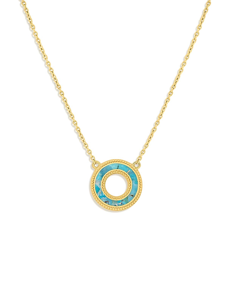 Karma and Luck Elevated Existence Turquoise Karma Circle Gold Necklace