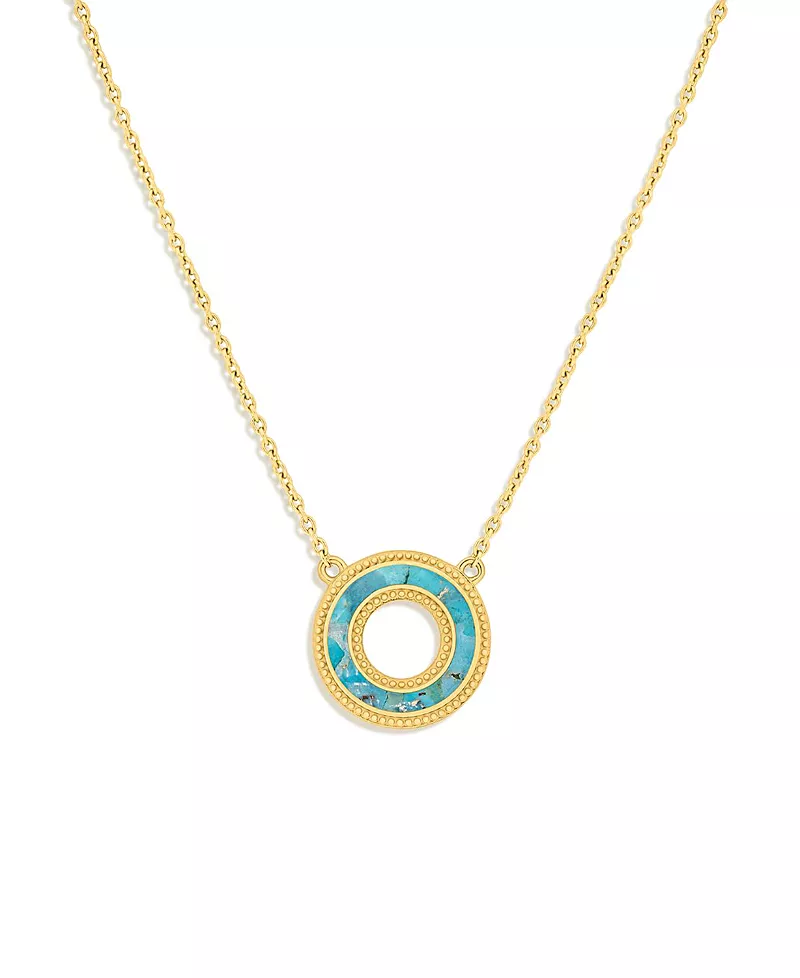 Karma and Luck Elevated Existence Turquoise Karma Circle Gold Necklace