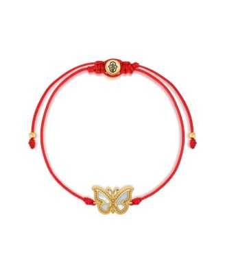  Transcendent Guide Mother of Pearl Butterfly Red String Bracelet