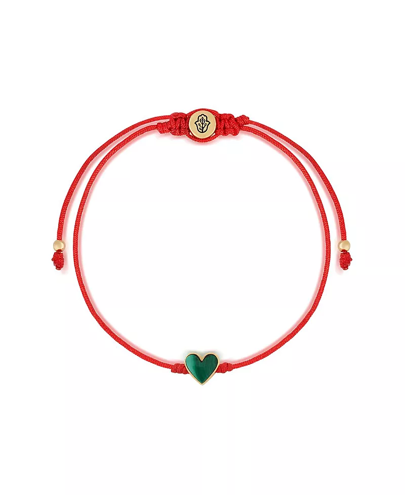 Karma and Luck Lucky in Love Malachite Red String Bracelet
