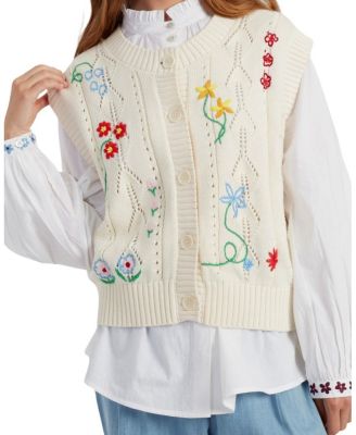  Women s Cotton Hand-Embroidered Floral Tank