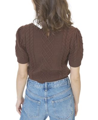  Women's Astrid Twofer Poof Sleeve Polo Shirt