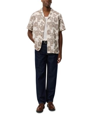Lesley Flower Jacquard Short Sleeve Shirt