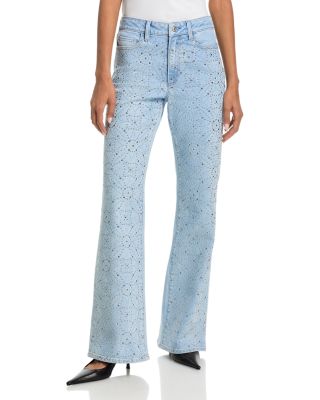 Sofia Embellished Mid Rise Jeans in Flora Embellished