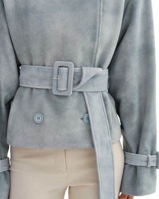 Suede Short Trench Coat