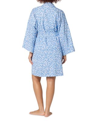 Something Blue Banded Collar Stretch Jersey Robe