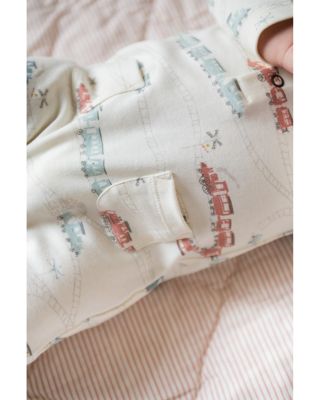 Unisex Henley Printed Patch Pocket Romper - Baby