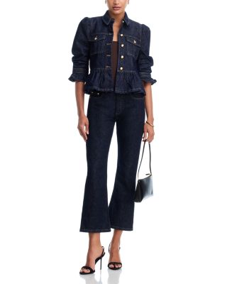 Delanie Denim Jacket & Stevie High Rise Crop Jeans in Indigo Noir