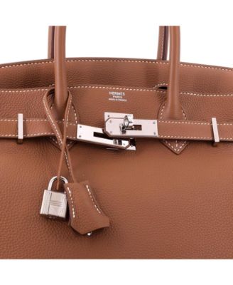 Birkin 30 Handbag Brown Togo with Palladium Hardware