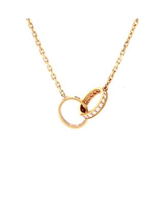  Love Interlocking Necklace 18K Gold and Diamonds, 17.5"