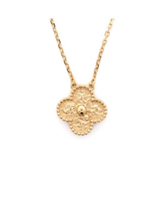  Vintage Alhambra Pendant Necklace 18K Gold, 14.5 - 16.25"
