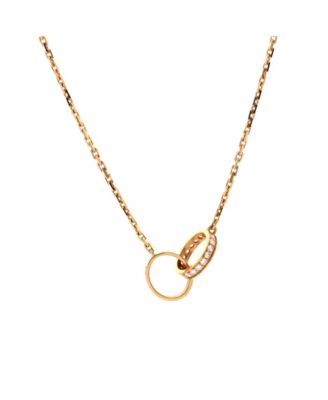  Love Interlocking Necklace 18K Gold and Diamonds, 17.25"