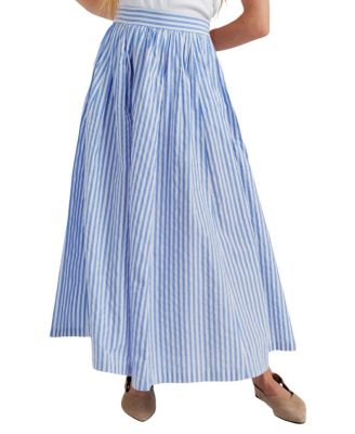 Women's Cotton Oxfort Stripe Skirt
