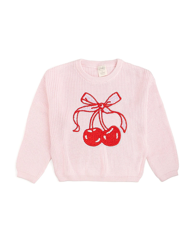Sweet Wink Girls' Cherry Coquette Knit Sweater- Big Kid