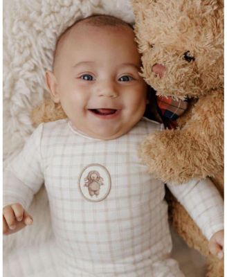 Unisex Modal French Terry Plaid Sheep Collection Bib - Baby