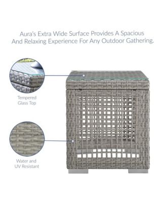  Aura Outdoor Patio Wicker Rattan Side Table