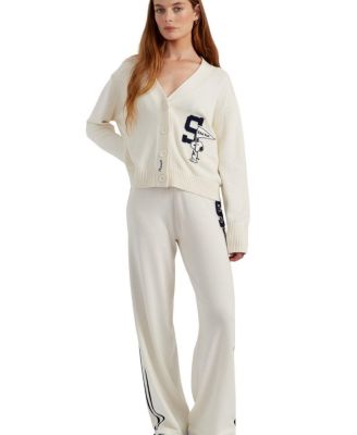  Women's Cotton Snoopy Varsity Cardigan
