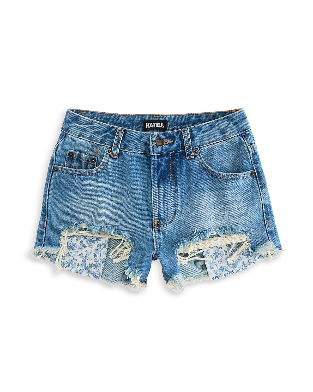 KatieJnyc Girls' Malibu Distressed Denim Shorts - Big Kid