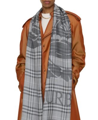  Wide EKD Check Wool Silk Scarf