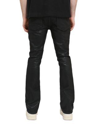 Coated Indigo Flare Jeans in Black